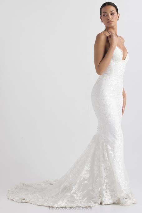 House of CB Hochzeiten Z26T1142 Solene Brautkleid aus weißer Spitze