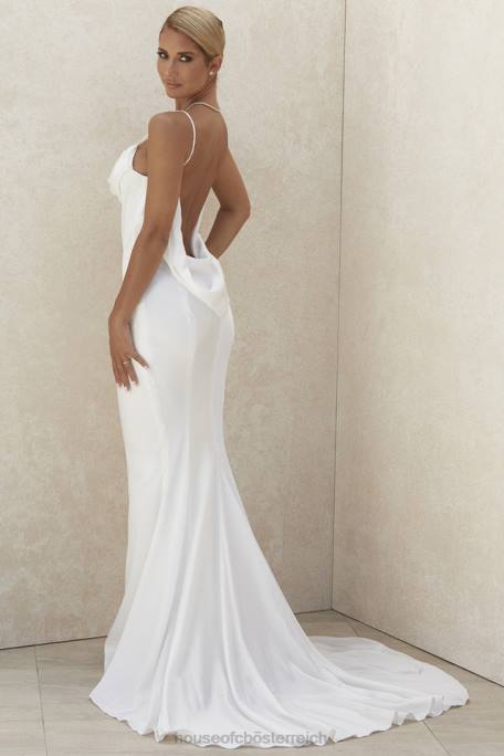 House of CB Hochzeiten Z26T1158 Elfenbeinfarbenes Aurelie-Brautkleid mit drapiertem Rücken – limitierte Auflage