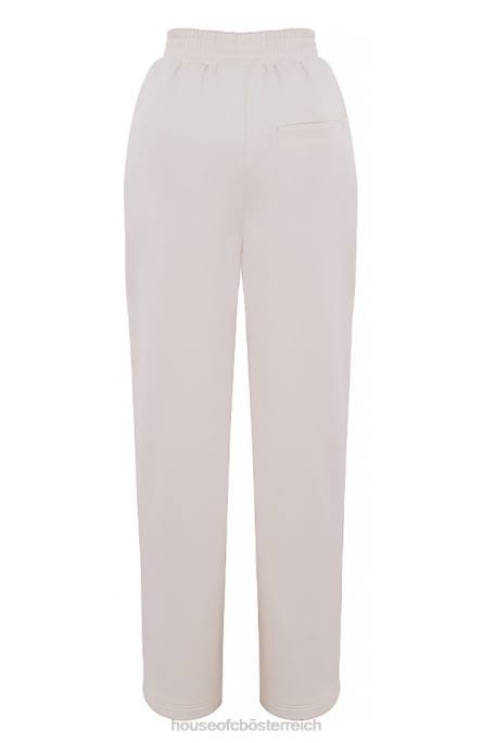 House of CB Kleidung Z26T1002 Dina cremefarbene Jogginghose mit geradem Bein