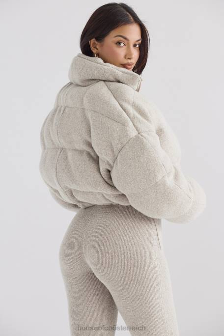 House of CB Kleidung Z26T1033 Pascal Opal Strick-Pufferjacke in C-Form