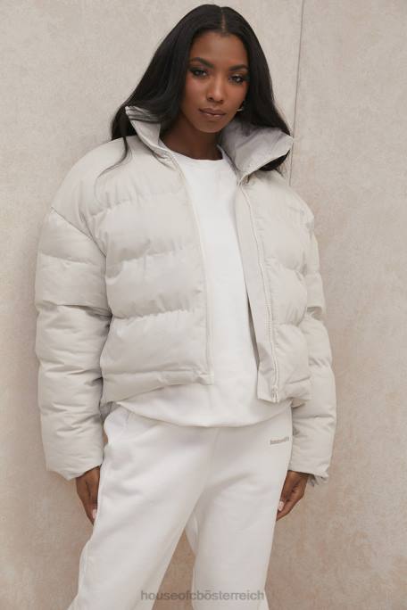 House of CB Kleidung Z26T1046 Hero elfenbeinfarbene übergroße Pufferjacke in C-Form