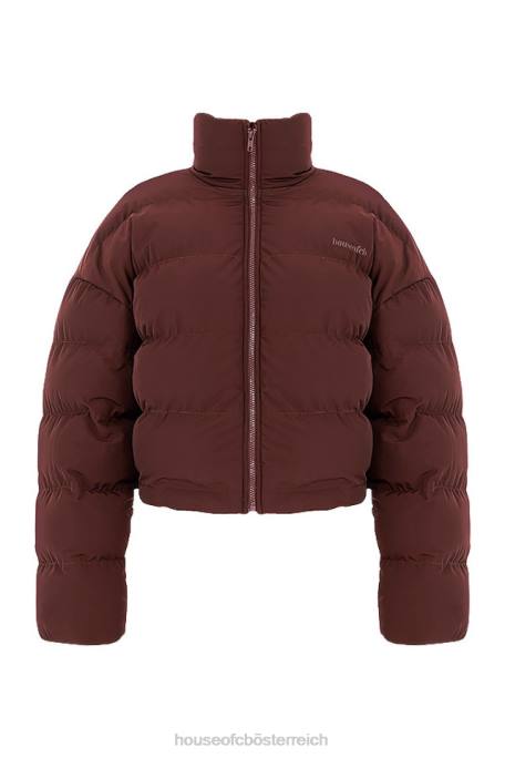 House of CB Kleidung Z26T1047 Übergroße Pufferjacke in C-Form in Schokoladenbraun von Hero
