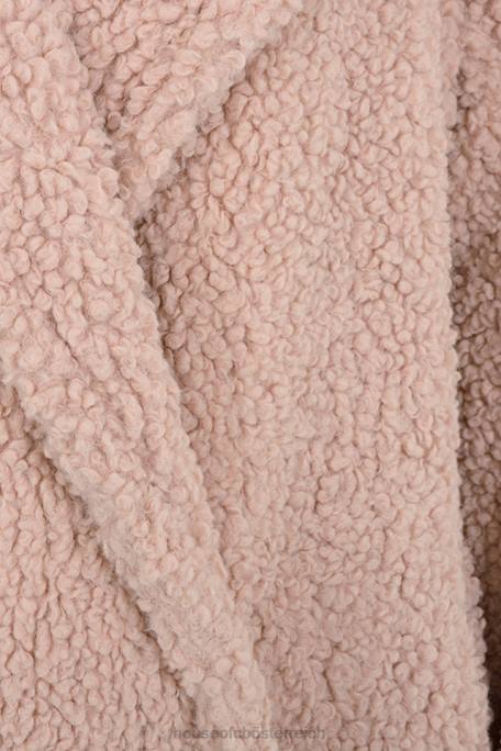 House of CB Kleidung Z26T1055 Bärenfarbener Sherpa-Mantel aus Kunstpelz