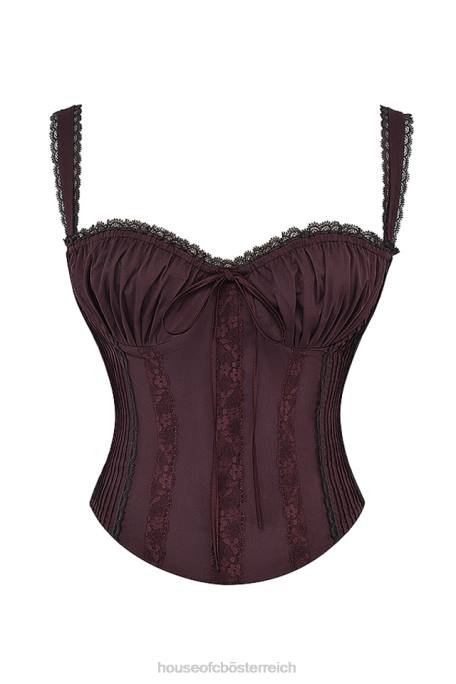 House of CB Kleidung Z26T11 Gini Rich Brown Spitzenrückenkorsett