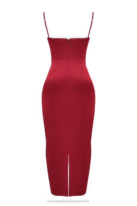 House of CB Kleidung Z26T117 Stefania Ruby Korsett-Maxikleid