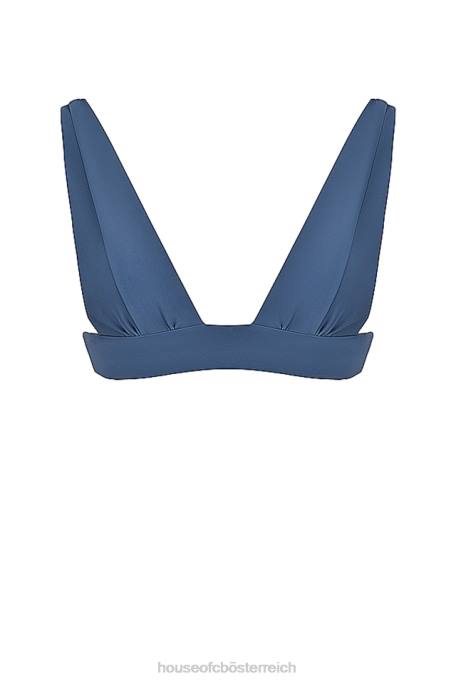 House of CB Kleidung Z26T1177 Tiefblaues Seychellen-Bikinioberteil mit Binderücken