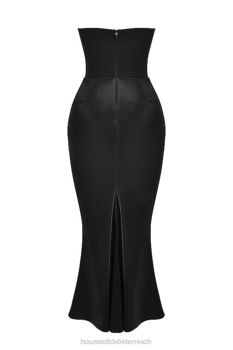 House of CB Kleidung Z26T119 Persephone schwarzes trägerloses Korsettkleid