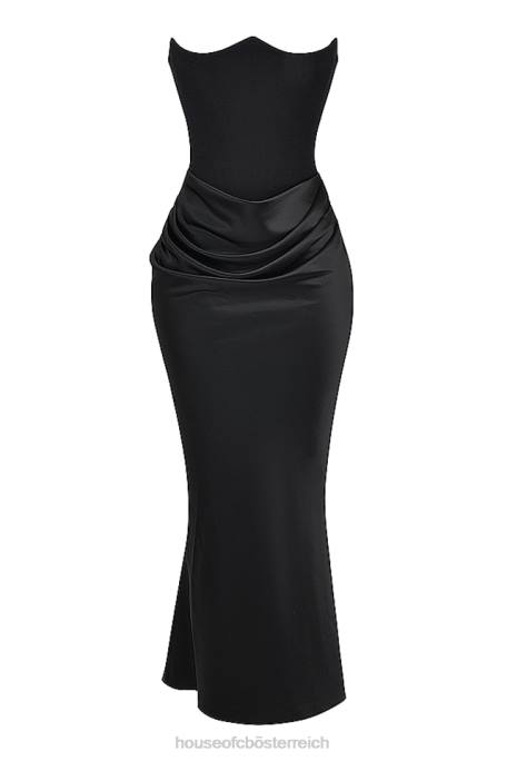 House of CB Kleidung Z26T119 Persephone schwarzes trägerloses Korsettkleid