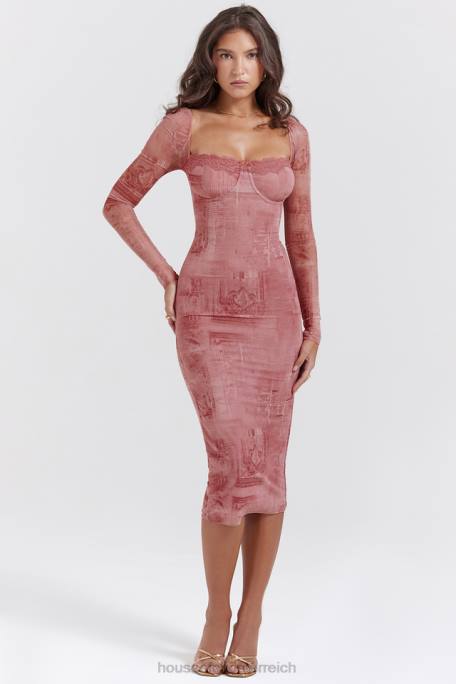 House of CB Kleidung Z26T151 Rosa bedrucktes Korsettkleid von Seraphina