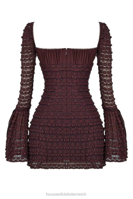 House of CB Kleidung Z26T164 Marisa Espresso-Spitzenkleid