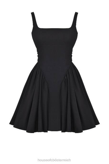 House of CB Kleidung Z26T174 Florianne Minikleid mit schwarzer Schleife