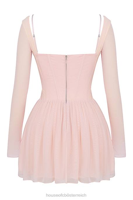 House of CB Kleidung Z26T182 Vivi weiches pfirsichfarbenes Korsett-Minikleid
