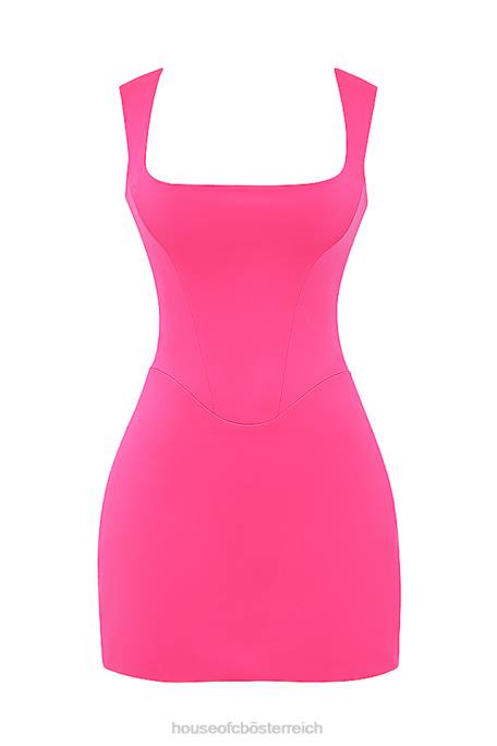 House of CB Kleidung Z26T186 Enya fuchsiafarbenes Korsett-Minikleid