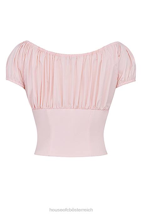 House of CB Kleidung Z26T19 Gerafftes Oberteil in Kitty-Babyrosa