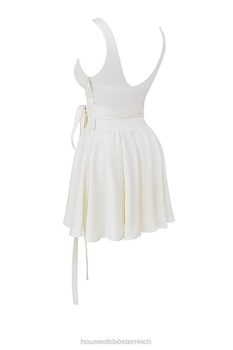 House of CB Kleidung Z26T193 Fließendes elfenbeinfarbenes Shiema-Minikleid