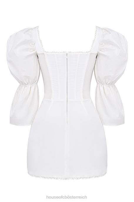 House of CB Kleidung Z26T204 Weißes Matilda-Korsettkleid mit Puffärmeln