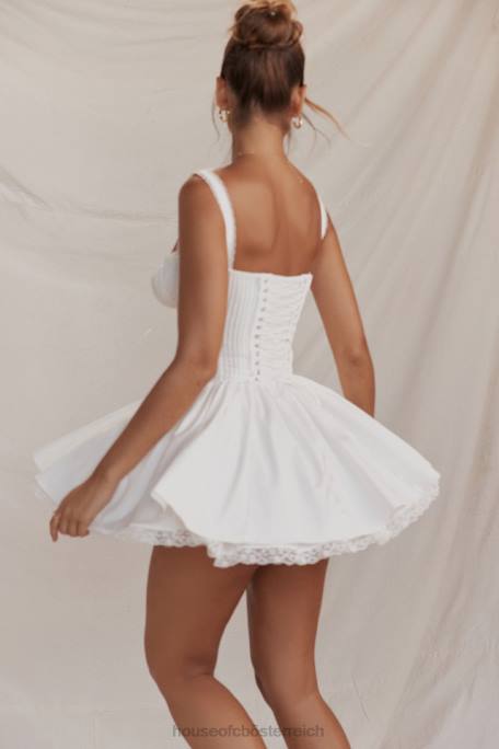 House of CB Kleidung Z26T210 Pietra weißes Korsett-Minikleid