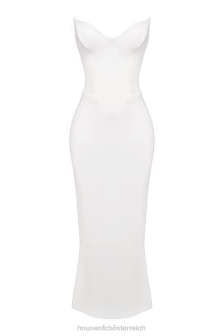 House of CB Kleidung Z26T224 Tamara elfenbeinfarbenes trägerloses Korsettkleid