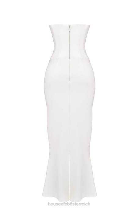 House of CB Kleidung Z26T224 Tamara elfenbeinfarbenes trägerloses Korsettkleid