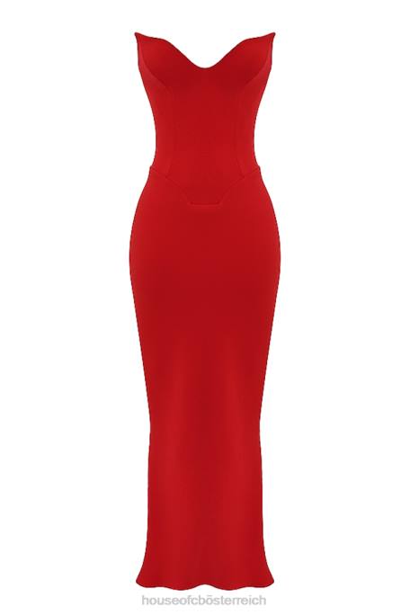 House of CB Kleidung Z26T230 Tamara Cherry trägerloses Korsettkleid