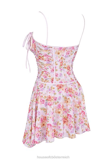 House of CB Kleidung Z26T244 Alejandra Korsettkleid mit hellem Lavendel-Print