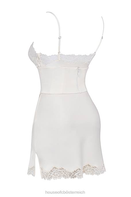 House of CB Kleidung Z26T279 Soraya elfenbeinfarbenes Unterkleid aus Satin