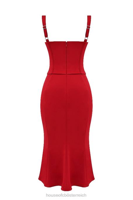 House of CB Kleidung Z26T304 Valencia rotes Rosenkorsettkleid