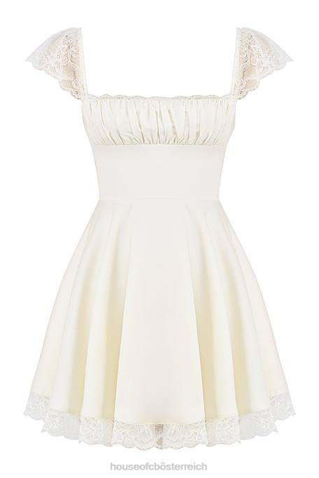 House of CB Kleidung Z26T384 Kaia elfenbeinfarbenes A-Linien-Minikleid