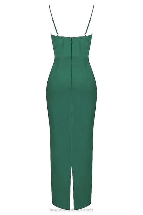 House of CB Kleidung Z26T394 Charmaine Forest Korsett-Maxikleid