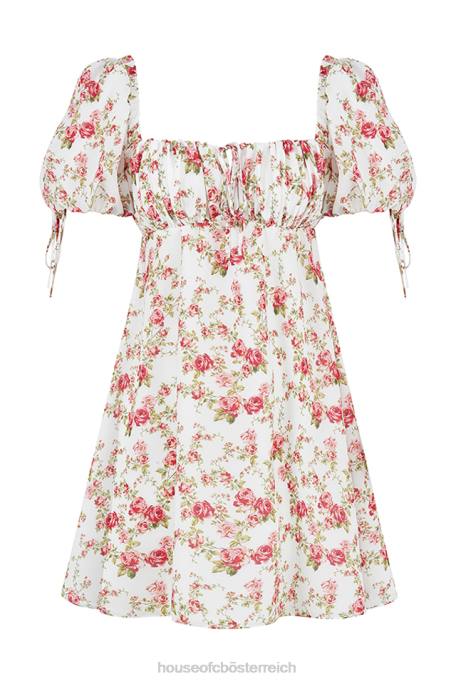 House of CB Kleidung Z26T435 Minikleid mit Prinzessinnen-Rosenprint