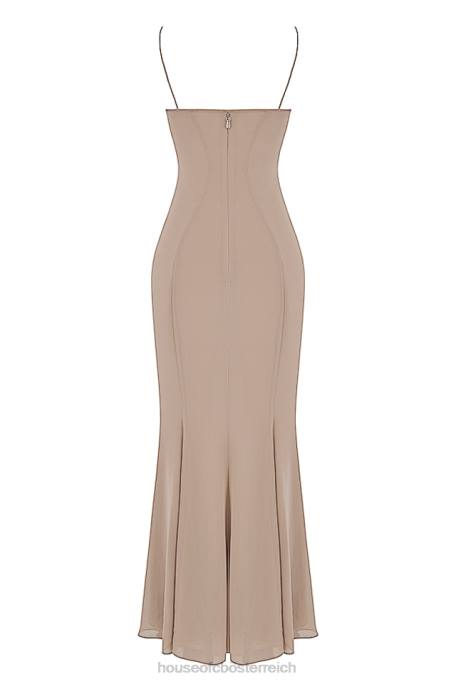 House of CB Kleidung Z26T454 Loren Latte Korsett-Maxikleid