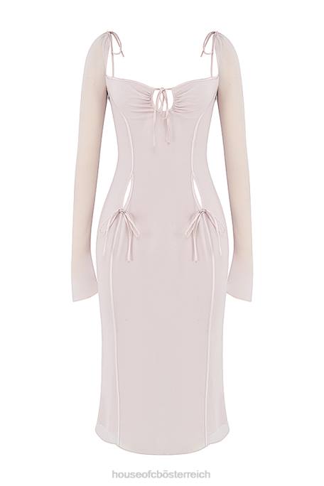 House of CB Kleidung Z26T469 Ophelia Midikleid mit Kristallausschnitt