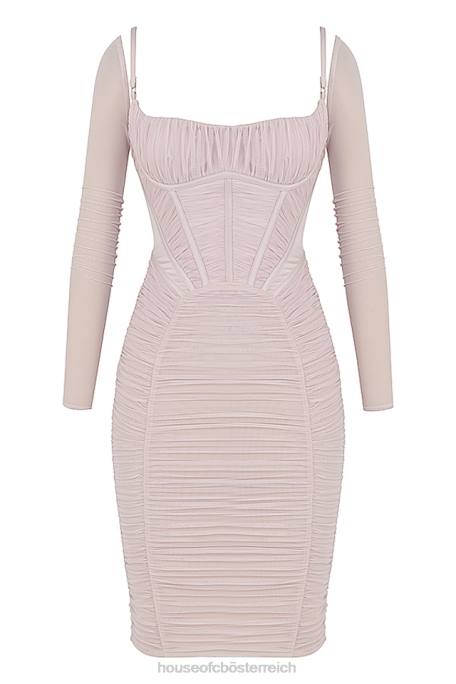 House of CB Kleidung Z26T487 Freyja Kristall-Korsettkleid mit Raffung