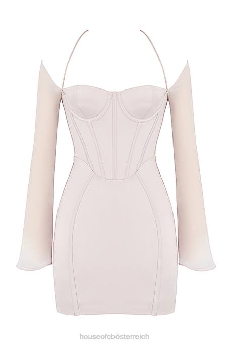 House of CB Kleidung Z26T494 Isra Kristallsatin-Korsett-Minikleid