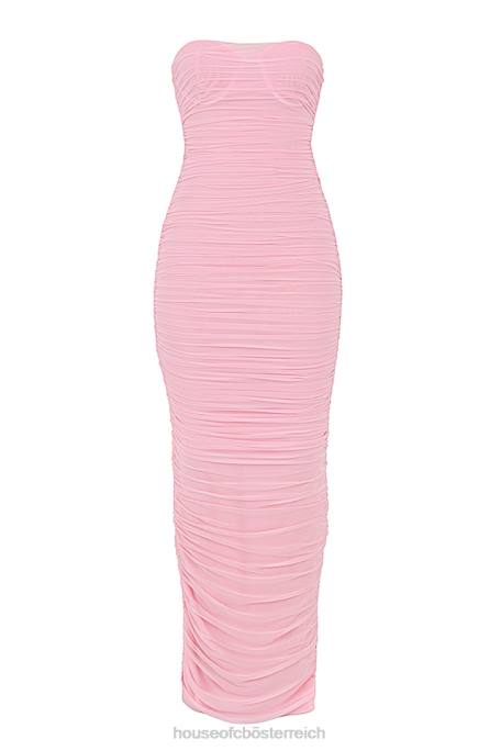 House of CB Kleidung Z26T497 Sofia Fairy rosa Mesh-Maxikleid