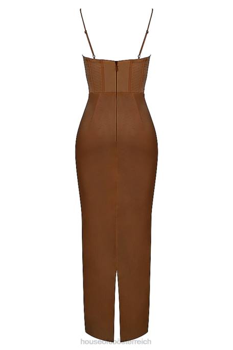 House of CB Kleidung Z26T514 Charmaine Schokoladenkorsett-Maxikleid