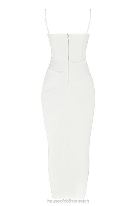 House of CB Kleidung Z26T523 Flora elfenbeinfarbenes Satin-Korsettkleid