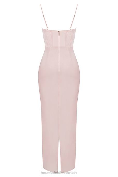 House of CB Kleidung Z26T536 Charmaine errötendes rosafarbenes Korsett-Maxikleid
