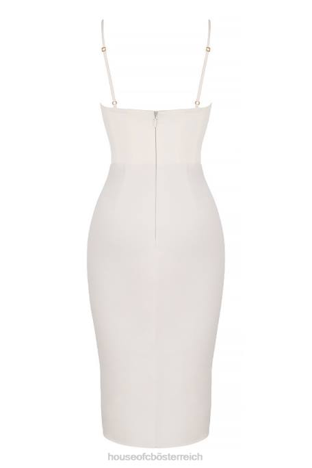 House of CB Kleidung Z26T577 Myrna elfenbeinfarbenes Korsett-Slipkleid