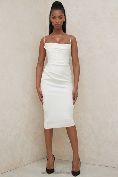 House of CB Kleidung Z26T595 Anja elfenbeinfarbenes Satin-Korsettkleid