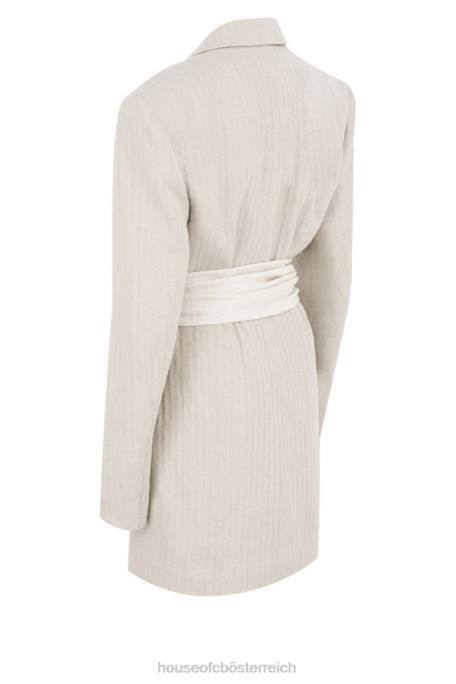 House of CB Kleidung Z26T606 Colette Blazerkleid aus natürlichem Leinengemisch