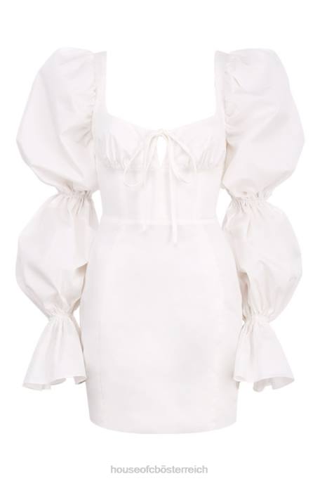 House of CB Kleidung Z26T613 Elsie weißes Korsettkleid mit Puffärmeln
