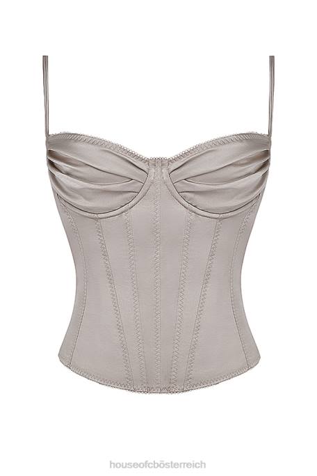 House of CB Kleidung Z26T683 Chantal Champagner-Satin-Top