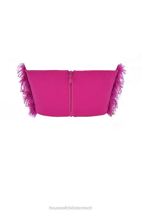House of CB Kleidung Z26T698 Bandeau mit Fenella-Hot-Pink-Besatz