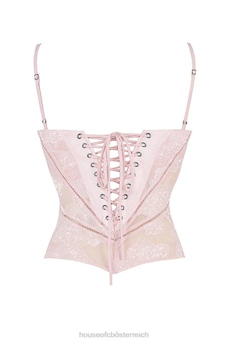 House of CB Kleidung Z26T704 Rosafarbenes florales Spitzen-Camisole von Lisette