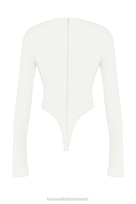 House of CB Kleidung Z26T719 Danica weißer Body mit Ausschnitten