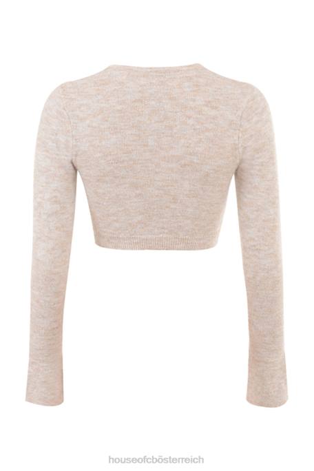 House of CB Kleidung Z26T733 Flauschiger kurz geschnittener Cardigan aus Haferflockenstrick von Lulie