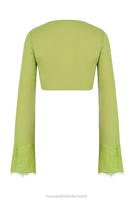 House of CB Kleidung Z26T737 Tara-Top aus lindgrünem Georgette
