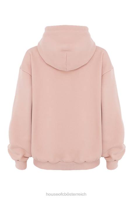 House of CB Kleidung Z26T766 Storm Blush Blush Kapuzenpullover mit durchgehendem Reißverschluss