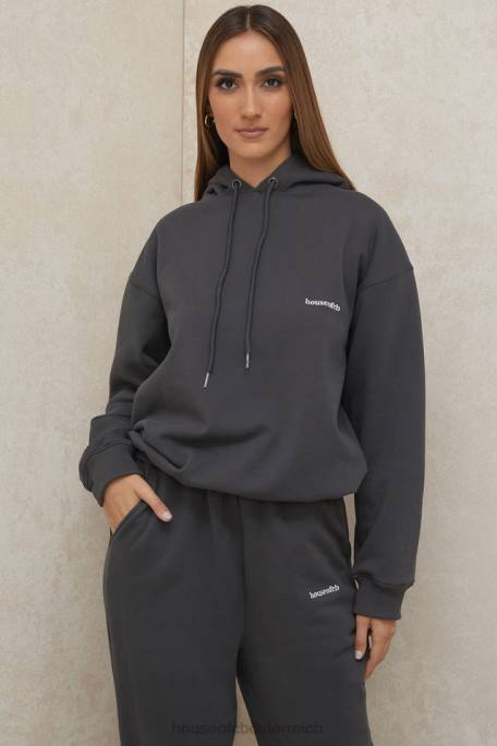 House of CB Kleidung Z26T791 Halo-Kapuzenpullover in Anthrazit in Übergröße